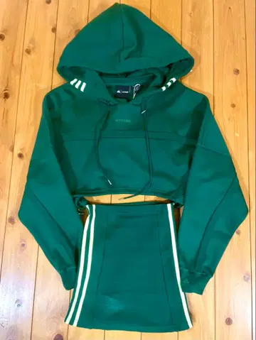 택 포함 새상품 아디다스 Ivy Park 그린 후드티 미니 원피스 M