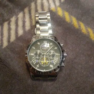 BINBOND 실버 아날로그 손목시계