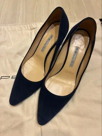 PELLICO 네이비 스웨이드 하이힐 (사이즈: 37.5)