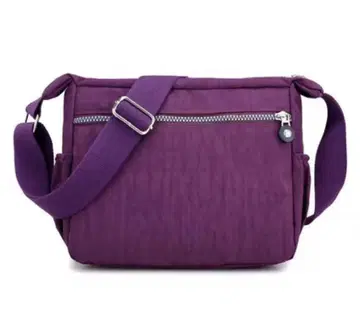 나일론 소재 퍼플 숄더백