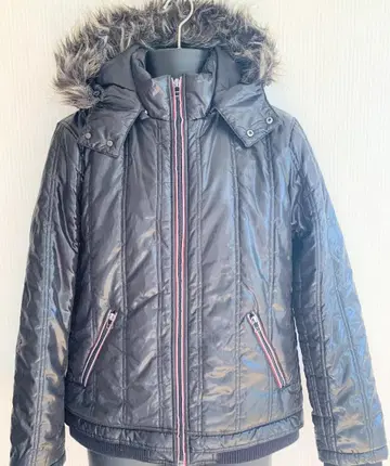 구제 의류 새상품급 블랙 퍼 다운 자켓 L 남성용