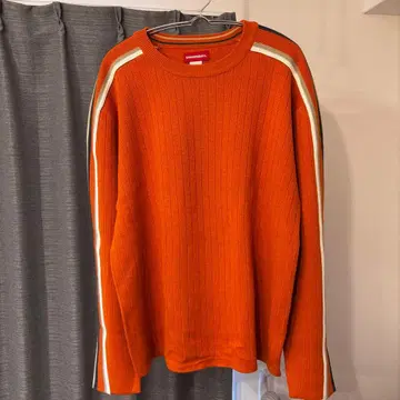 UNIONBAY 오렌지 스트라이프 니트