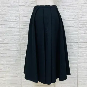 러그넘 문 블랙 플레어 스커트 롱 맥시 길이 M [1597-29]