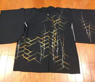 후쿠다 키슈 인간국보 낙관 겉옷 블랙 일문