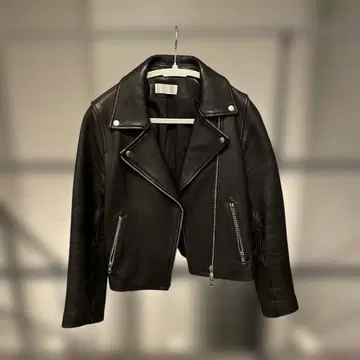 HARE 양가죽 블랙 라이더 자켓