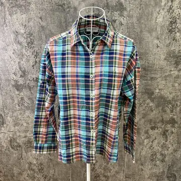 맥레거 긴팔 셔츠 마드라스 체크 파랑/빨간색 계열 (M)