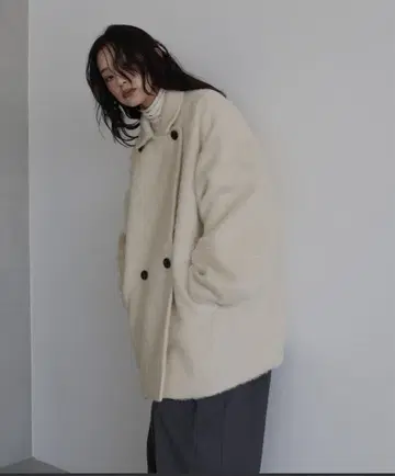 hellam 샤기 미들 코트 미사용 새상품 택 포함