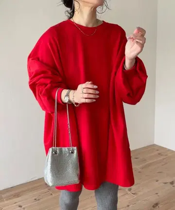 wee9s / super loose light sweatee 레드