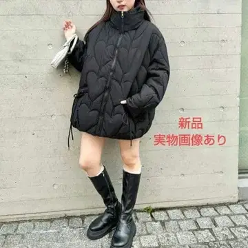 새상품 하트 퀼팅 리본 오버 자켓 다운 자켓 코트