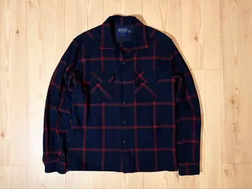 PENDLETON 보드 셔츠 울 플란넬 셔츠 L 네이비