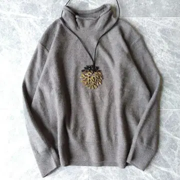 483 요건 레일 알파카 100% 하이넥 니트 스웨터 베이지