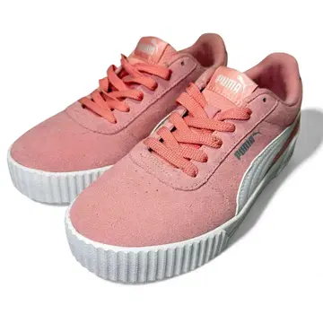 [ 새상품급 ] PUMA 칼리나 통굽 스니커즈 23.5 핑크 스웨이드