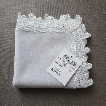 치카자와 레이스 시즌 타월 손수건 미튼 라이트 그레이