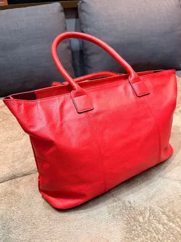 ABAHOUSE 가죽 빨간색 토트백