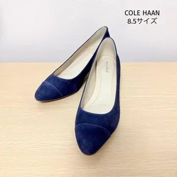 [ 콜한 ] 스웨이드 스틸레토 펌프스 네이비 8.5 사이즈