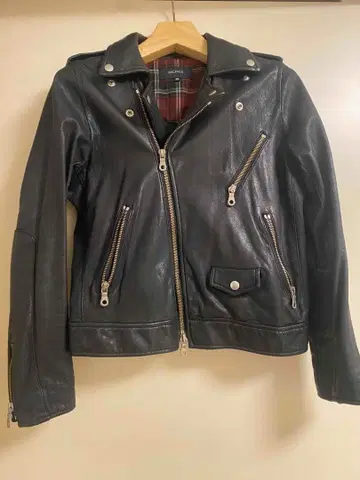 TOMORROWLAND MACPHEE 블랙 리얼 가죽 라이더 자켓