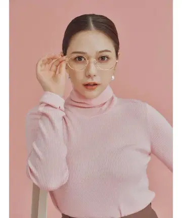 터틀넥 리브 니트 풀오버 핑크 1 사이즈 완판템