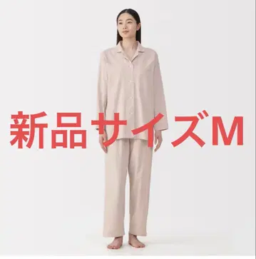 무인양품 겨드랑이에 솔기가 없는 플란넬 긴팔 파자마 M