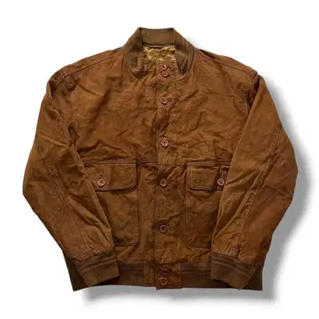 유로 빈티지 스페인 천연 가죽 발스타 자켓 M 카멜 스웨이드