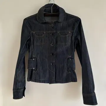 다크 데님 버튼 프론트 자켓