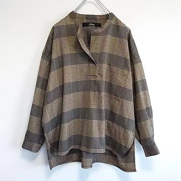 새상품급 Squady 스카디 체크 오버 사이즈 티셔츠 일본제