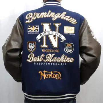 노턴 사가 바시티 자켓 253N1705 네이비 XL 바이크 아메카지