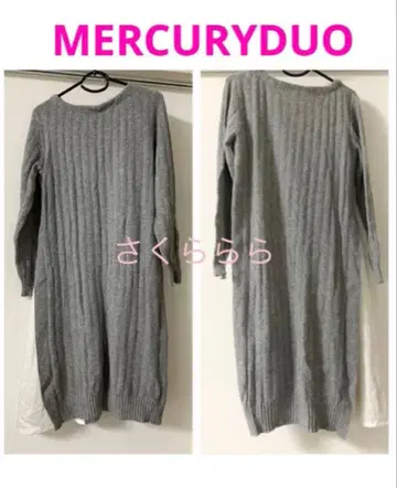 머큐리 듀오 이소재 MIX 비대칭 니트 원피스
