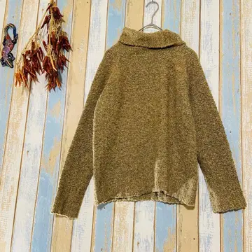 [ w closet ] 스웨터 니트 복슬복슬 하이넥 골지 소매 F