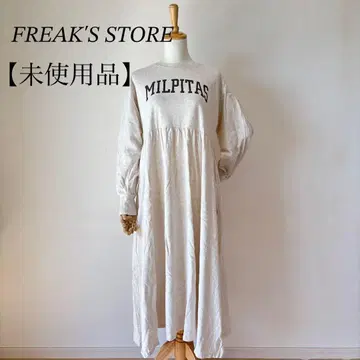 [ 미사용품 ] 프릭스스토어 허리 절개 로고 원피스 트레이닝복 아이보리