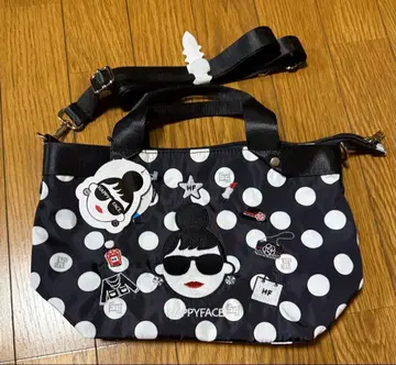 [ 새상품 미사용 택 포함 ] HAPPYFACE 도트 무늬 숄더백