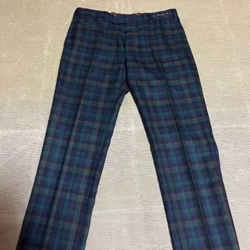 PT01Mc.Kay 그린 계열 체크 슬랙스