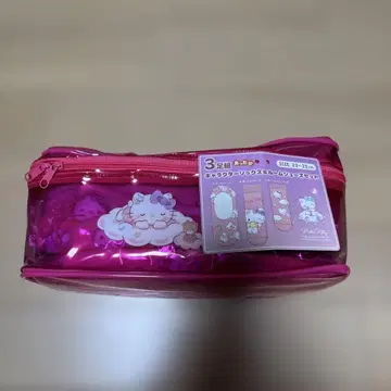 새상품 키티 삭스 & 룸슈즈 투명 파우치 세트 산리오