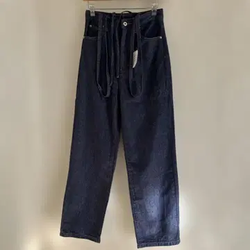 다크 데님 하이웨스트 와이드 레그 팬츠