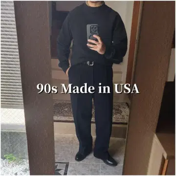 90s USA제 TULTEX 블랭크 무지 맨투맨 블랙 XL [ C