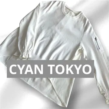 CYAN TOKYO 상의 이소재 셔츠 니트 오버 사이즈 화이트