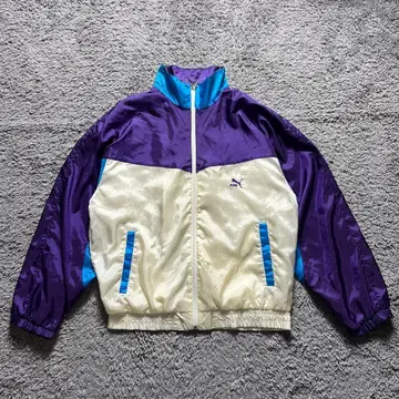 80s 90s PUMA 나일론 자켓 빈티지 퍼플 로고 자수