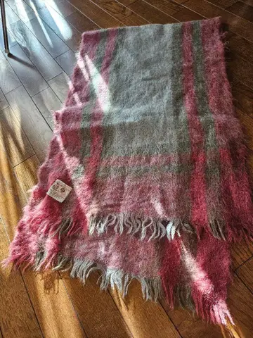 GLEN CREE 100% 모헤어 머플러 스트라이프 vintage