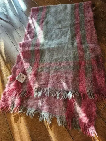 GLEN CREE 100% 모헤어 머플러 스트라이프 vintage