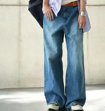 안티카 데님 와이드 팬츠 블루 M