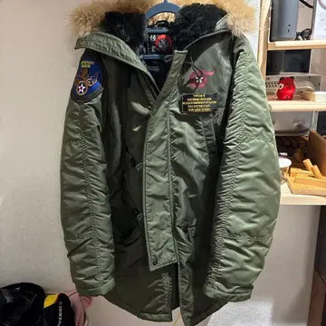 본점 퍼 밀리터리 자켓 올리브