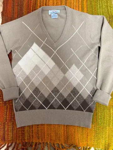 Ballantyne 100% 캐시미어 아가일 스웨터