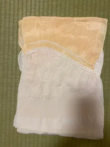 레이스 오비 장식 천 화이트와 오렌지