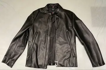 BEAMS HEART 블랙 싱글 라이더 자켓 L