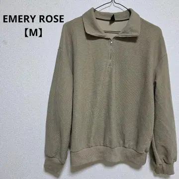 EMERY ROSE [ M ] 베이지 하프 지퍼 트레이닝복