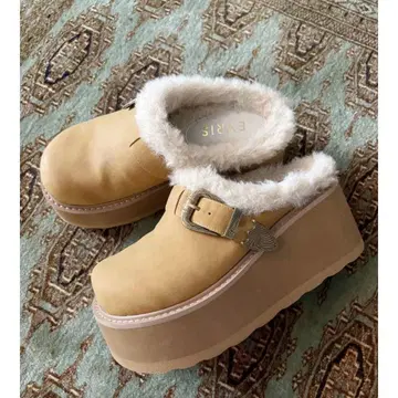 EVRIS 인조 모피 플랫폼 슬립온