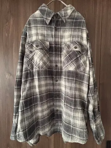 구제 의류 필드 앤 스트림 옴브레 체크 헤링본 라이트 플란넬 셔츠