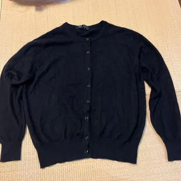 캐시미어 100% 블랙 긴팔 가디건