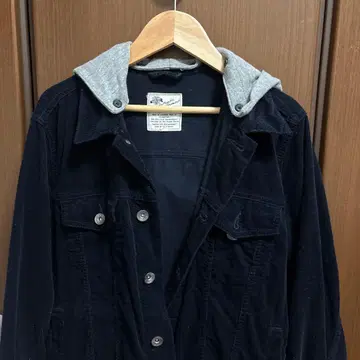 Natural Story 후드 부착 데님풍 자켓 네이비