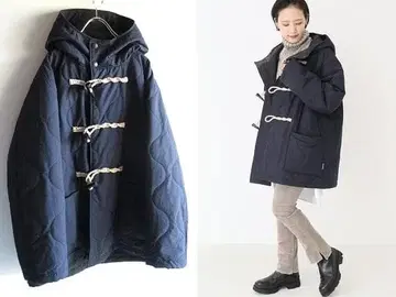 스픽앤스팬 x 트래디셔널 웨더웨어 더플 퀼팅 코트