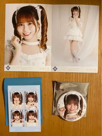 =LOVE 이코러브 오바 하나 4컷 보석 의상 캔뱃지 브로마이드